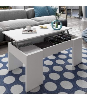 Mesa Centro Elevable. Blanco Artik
