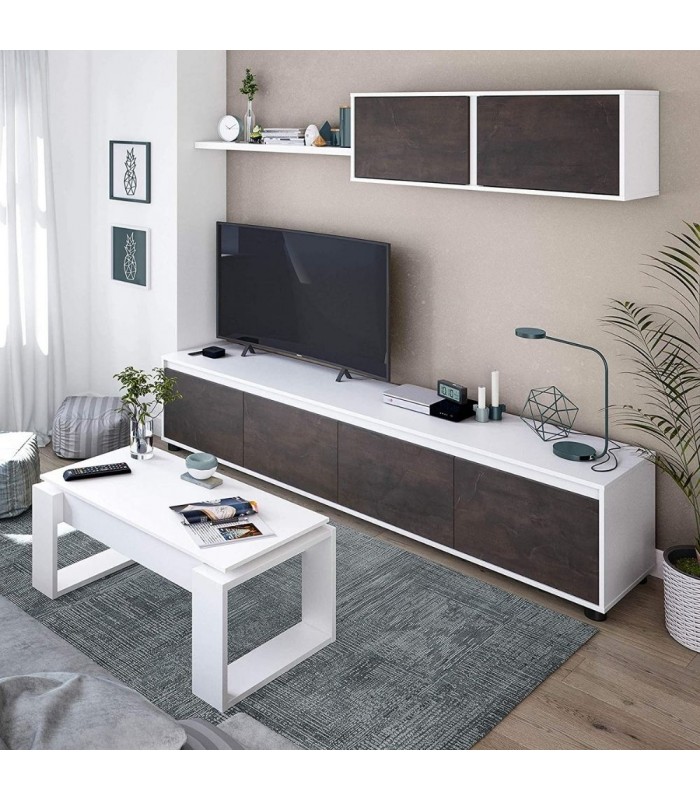Mesa Centro Elevable Nova. Blanco Artik
