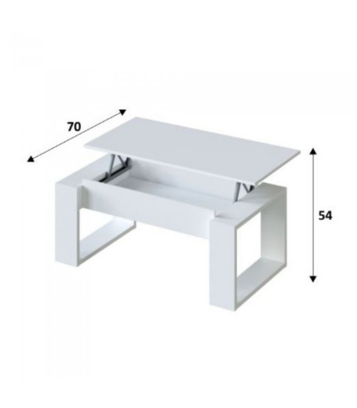 Mesa Centro Elevable Nova. Blanco Artik