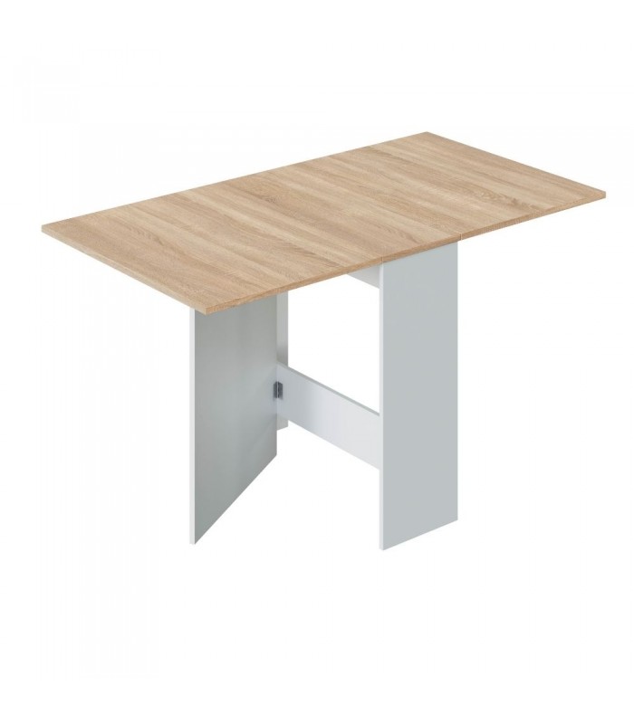 Mesa Auxiliar con Alas Abatibles.  Blanco Artik/Roble Canadian