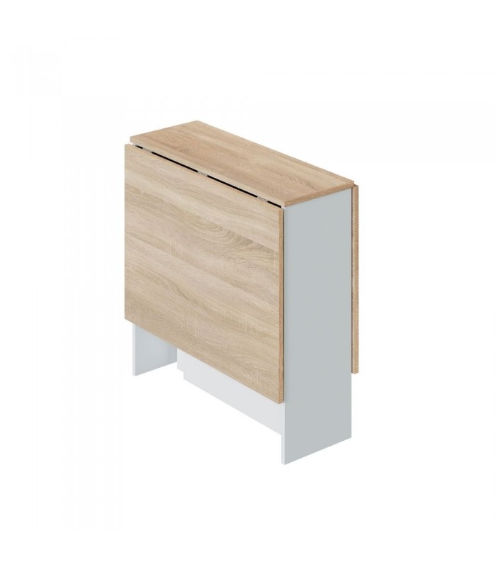 Mesa Auxiliar con Alas Abatibles.  Blanco Artik/Roble Canadian