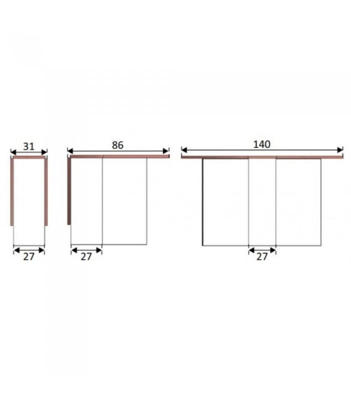 Mesa Auxiliar con Alas Abatibles.  Blanco Artik/Roble Canadian