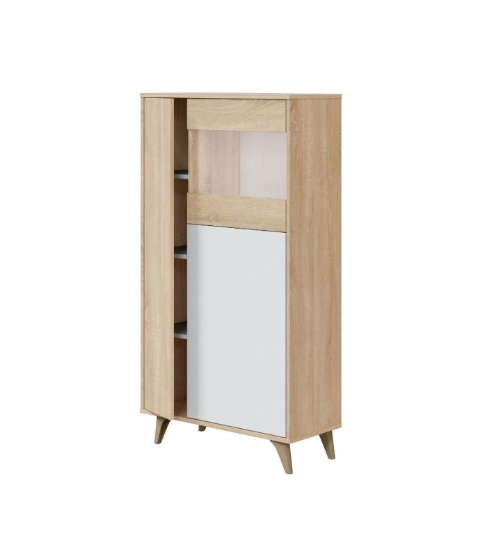 Vitrina 3 Puertas. Roble Canadian/Blanco Artik