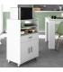 Mueble Microondas Chef.  Blanco y Cemento