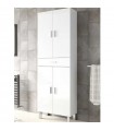 Mueble Columna de Baño Alta. 4 Puertas y 1 Cajon. Blanco Brillo