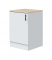 Módulo Bajo Cocina 1 Puerta. Blanco Brillo y Roble Canadian