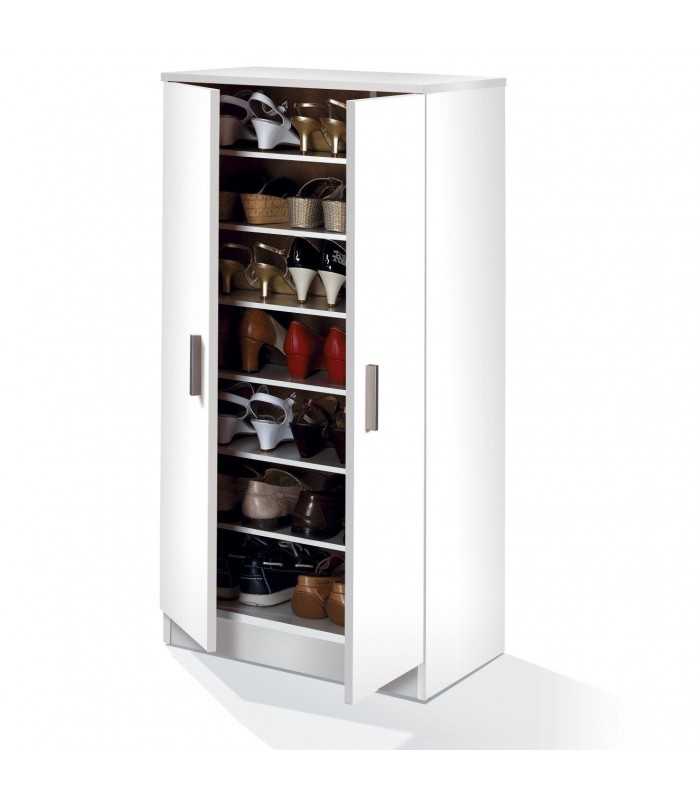 007813O - ZAPATERO ARMARIO 2 PUERTAS EN BLANCO, CASTAÑO O WENGUÉ - 53