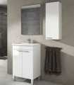 Mueble de Baño 2 Puertas Con Lavabo y Espejo. Color Blanco Brillo 80x50x40 cm