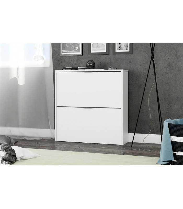 Mueble zapatero 2 trampones Maelys blanco