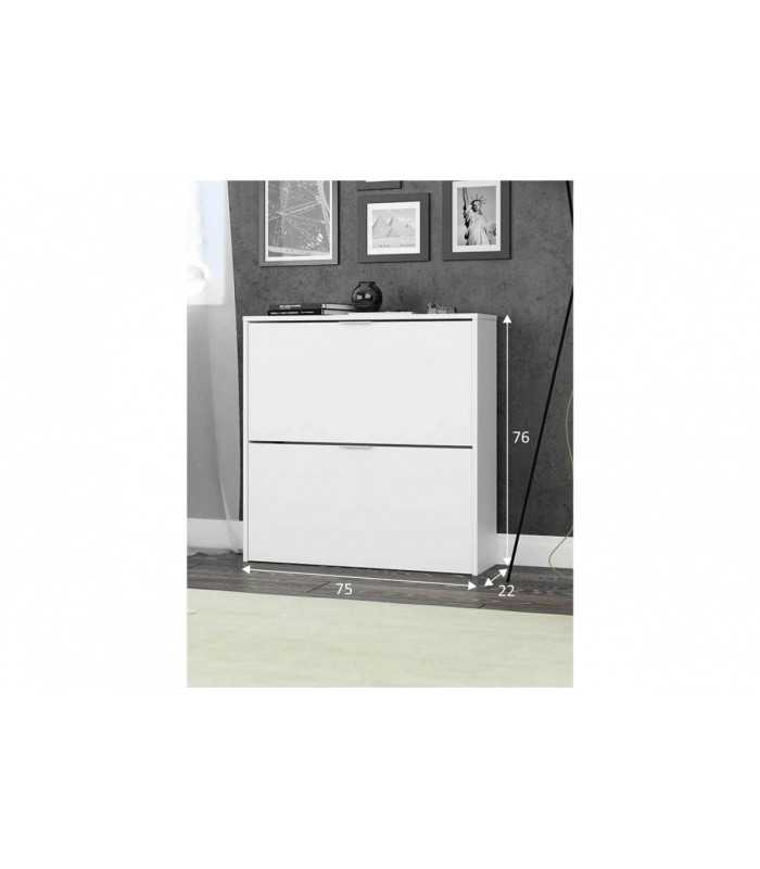 Mueble zapatero 2 trampones Maelys blanco