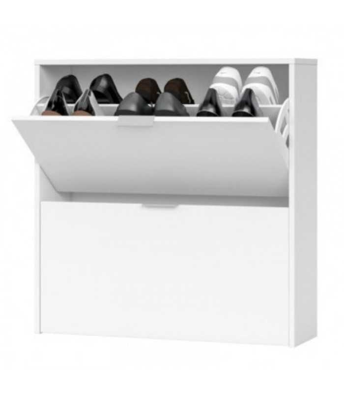 Mueble zapatero 2 trampones Maelys blanco