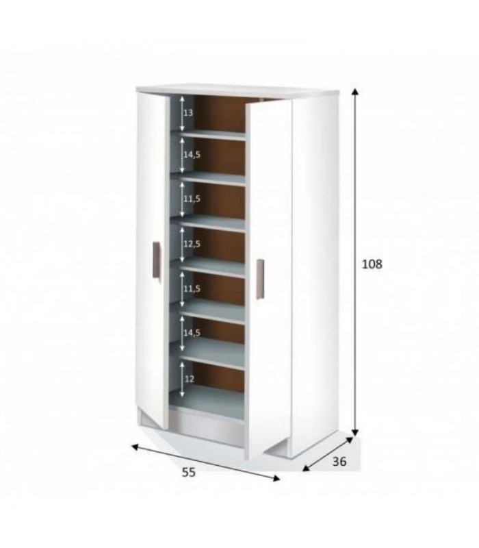 Zapatero 2 Puertas. Blanco